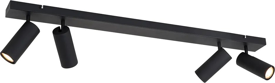 Nowoczesny plafon czarny 4-punktowy regulowany - Renna