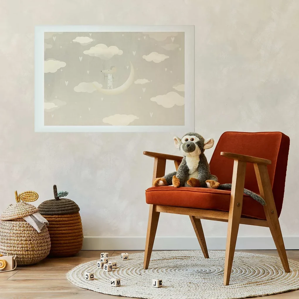 Plakat Myszka na księżycu 90x60 cm bez ramy z marginesem ARTGEIST B