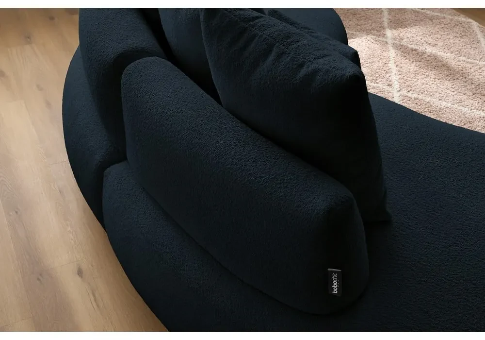 Ciemnoniebieska sofa z materiału bouclé 260 cm Saint-Germain – Bobochic Paris