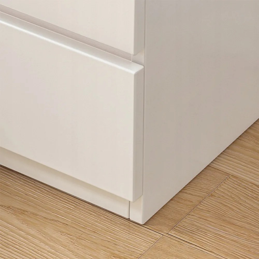 Biały stolik nocny z szufladami, 41×32×30 cm, nowoczesny design