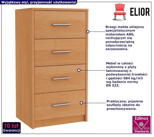 Komoda z szufladami do salonu olcha M7-G52