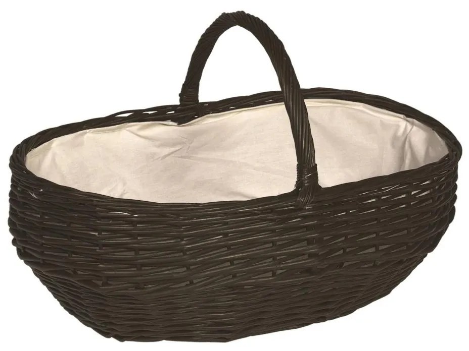 Kosz wiklinowy z rączką na drewno 40x65 cm