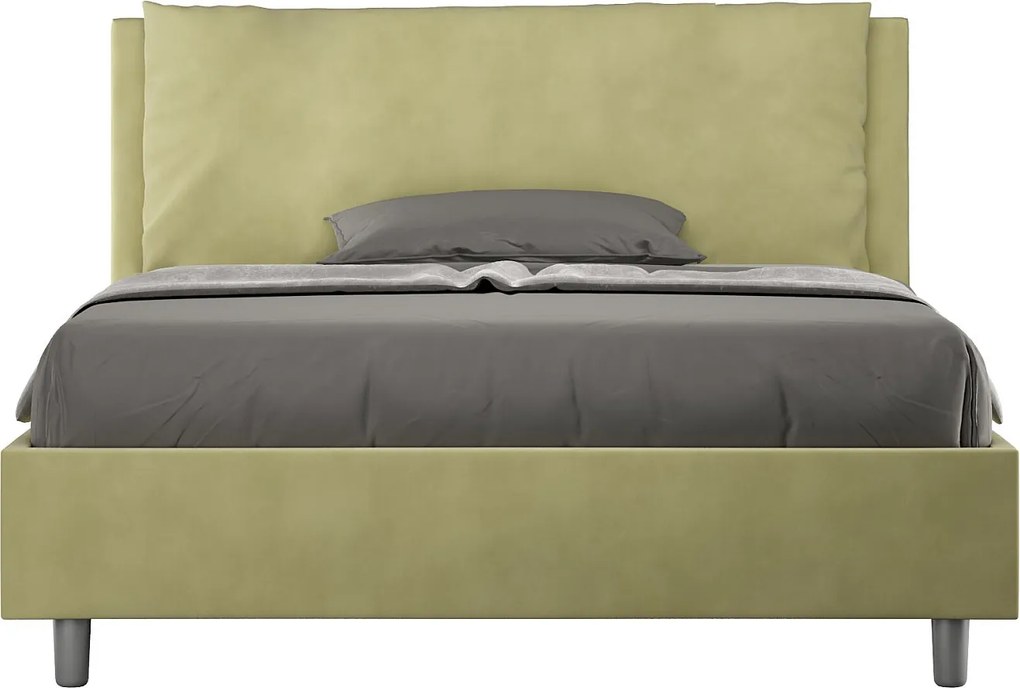 Łóżko bez stelaża tapicerowane 140x190 microfibra zielony Antea Large