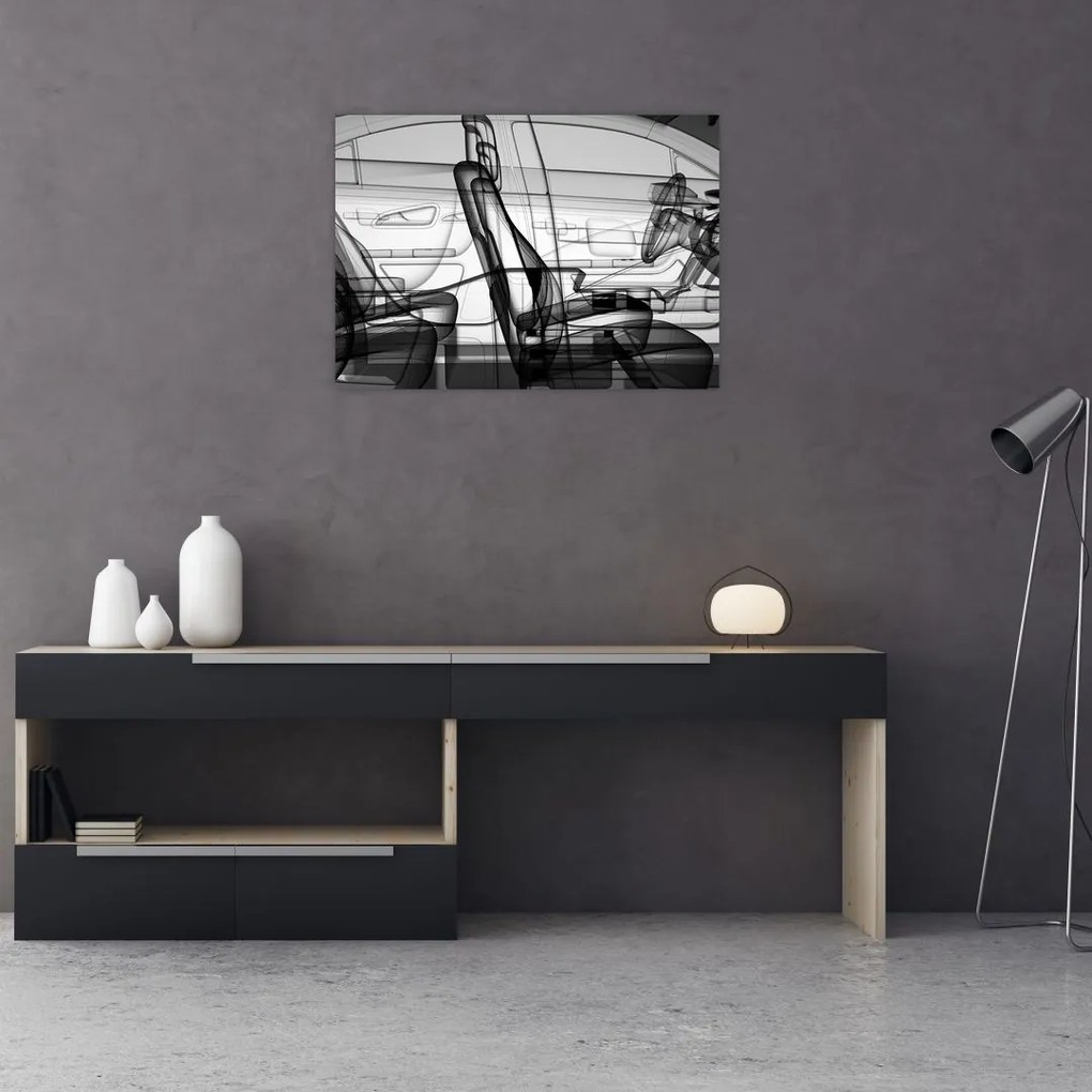 Obraz na szkle - Model samochodu 3D (70x50 cm)