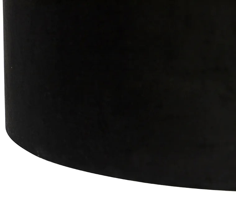 Lampa wisząca czarna z czarnymi i złotymi abażurami z weluru 35 cm 2-światłowa - Blitz Nowoczesny Oswietlenie wewnetrzne