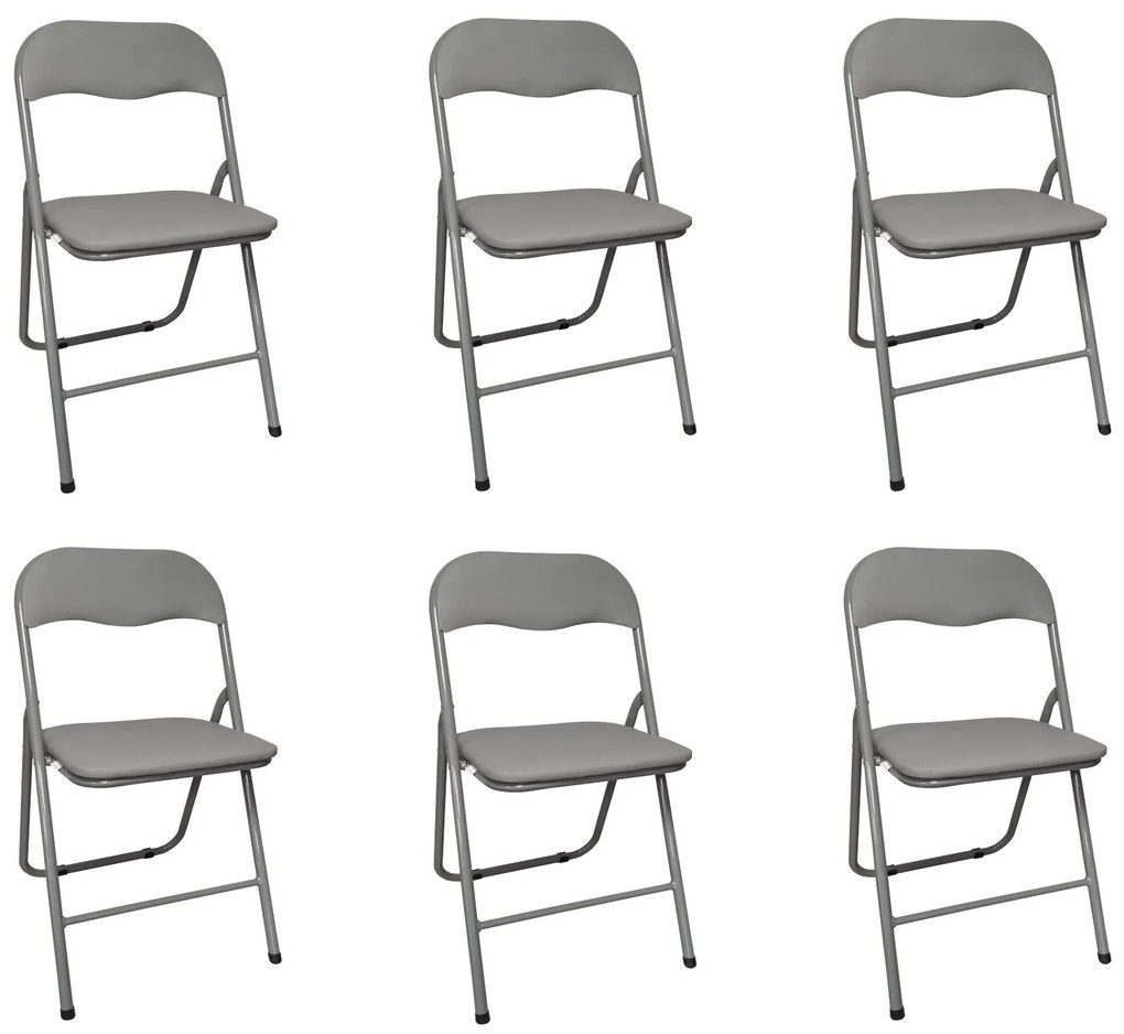 Zestaw 6 szt. składanych krzeseł ogrodowych cateringowych bankietowych biurowych C-9281 szary