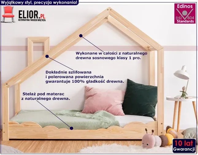 Drewniane łóżko dziecięce domek Lumo 5X - 23 rozmiary