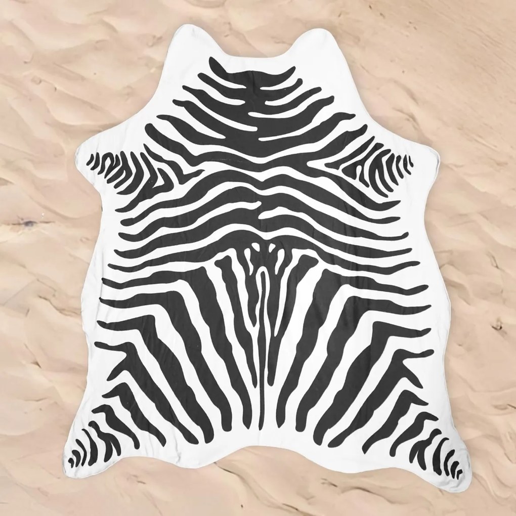 Ręcznik kąpielowy ZEBRA, czarno-biały