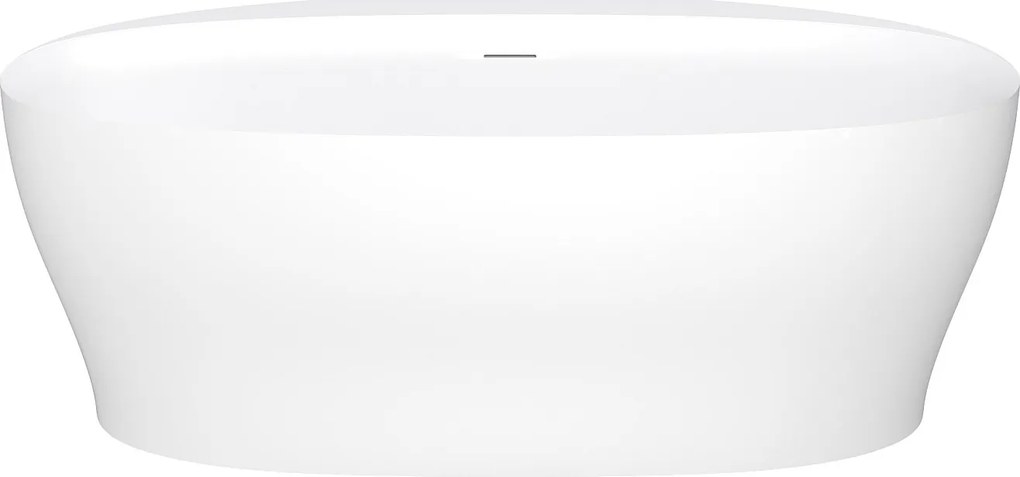 Półwyspowa wanna akrylowa - 220 L - 160 x 80 x 58 cm - Biały mat - LUMEL
