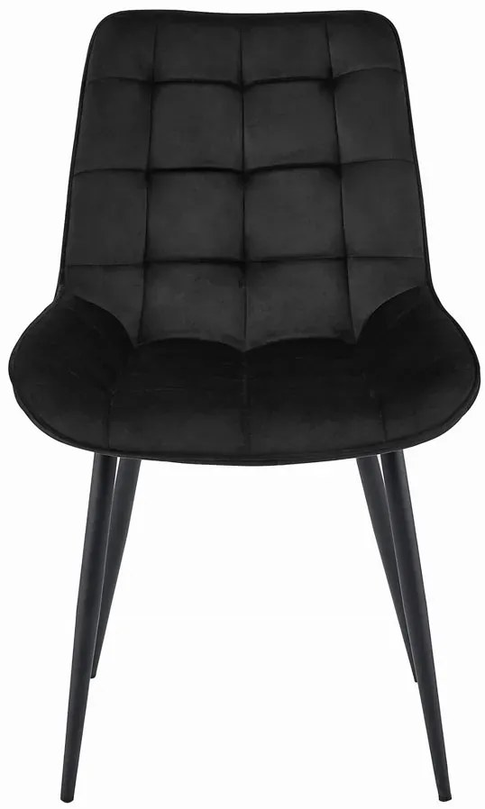 Welurowe czarne pikowane krzesło S2-W60