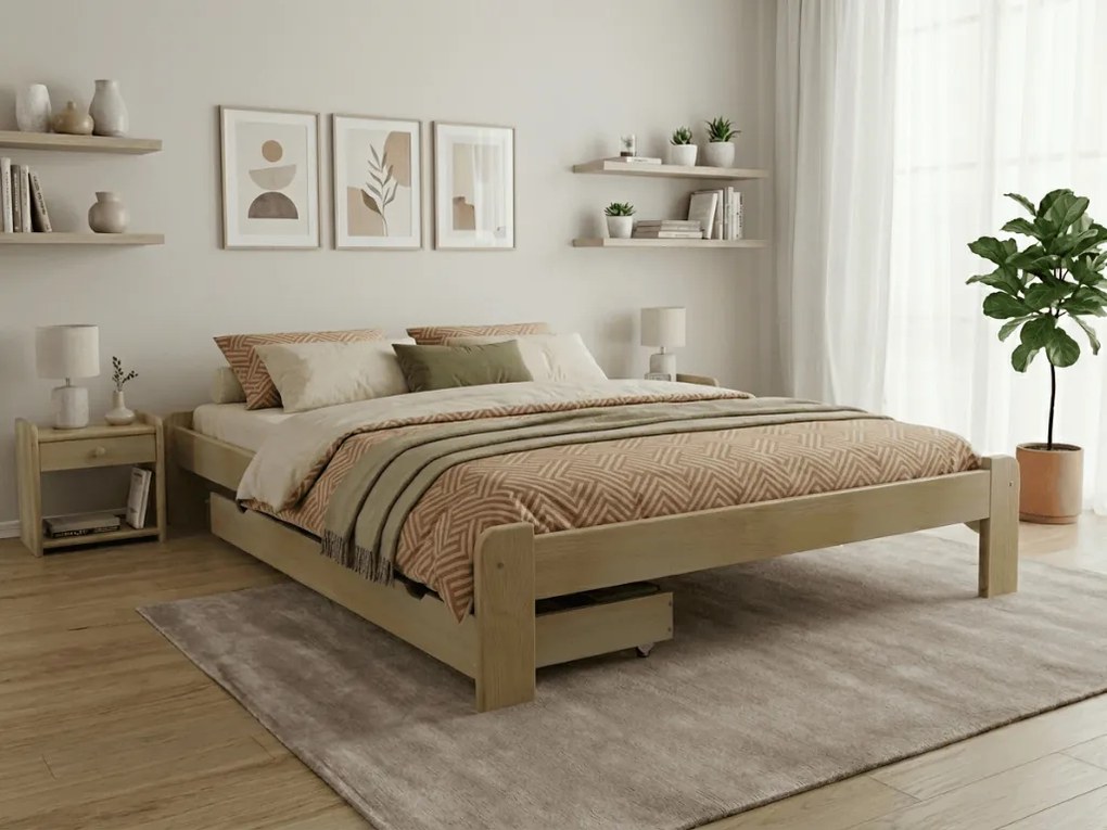 Łóżko ADA 180 x 200 cm, sosna Stelaż: Ze stelażem listwowym rolowanym, Materac: Materac Sommera 18 cm