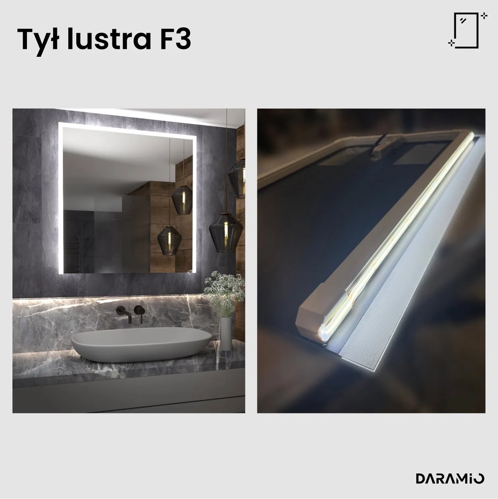 Lustro łazienkowe z oświetleniem LED F3