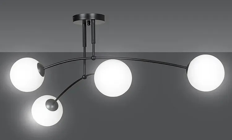 Czarna minimalistyczna lampa sufitowa - 8X D071 H8-D10