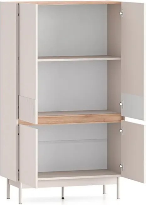 Komoda wysoka DUMI 04 4D 90 kaszmirowa/dąb cremona ML MEBLE