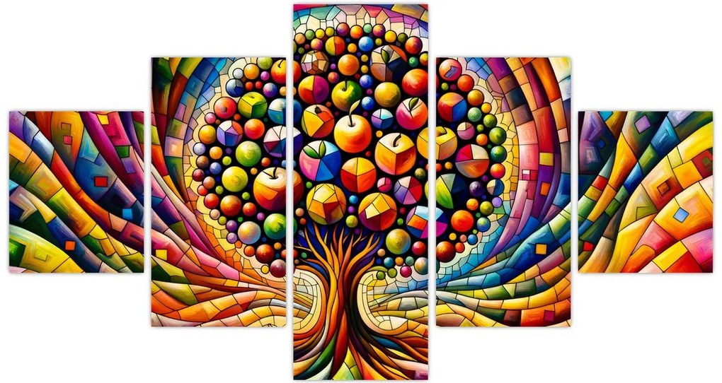 Obraz – Kolorowe drzewo z jabłkami (125x70 cm)