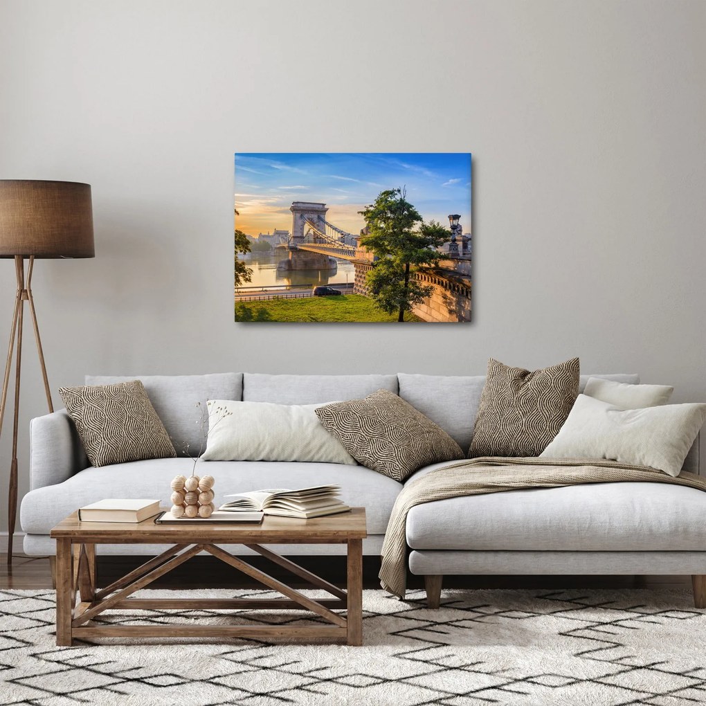 Obraz - Most nad rzeką, Budapeszt, Węgry (70x50 cm)