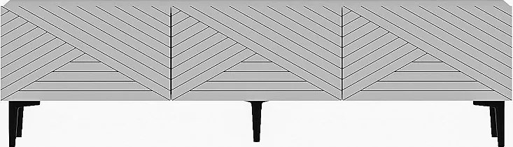 Szafka pod telewizor – 160 cm x 44,1 cm x 31,4 cm – biała – płyta wiórowa pokryta melaminą