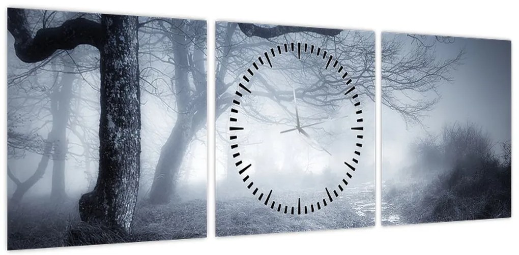 Obraz- Droga we mgle (z zegarem) (90x30 cm)