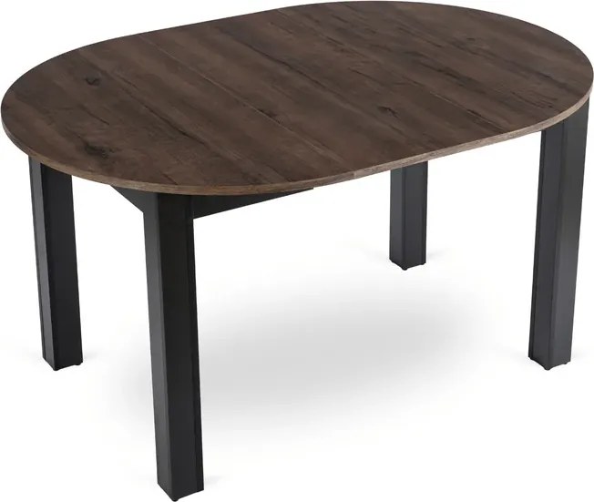 Stół Okrągły Rozkładany HARRY 102-142 cm Orzech/Czarny Loft