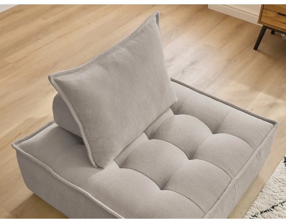 Beżowy fotel z tkaniny szenilowej Elisa – Bobochic Paris