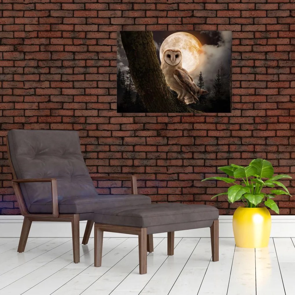 Obraz na szkle sowy palonej (70x50 cm)