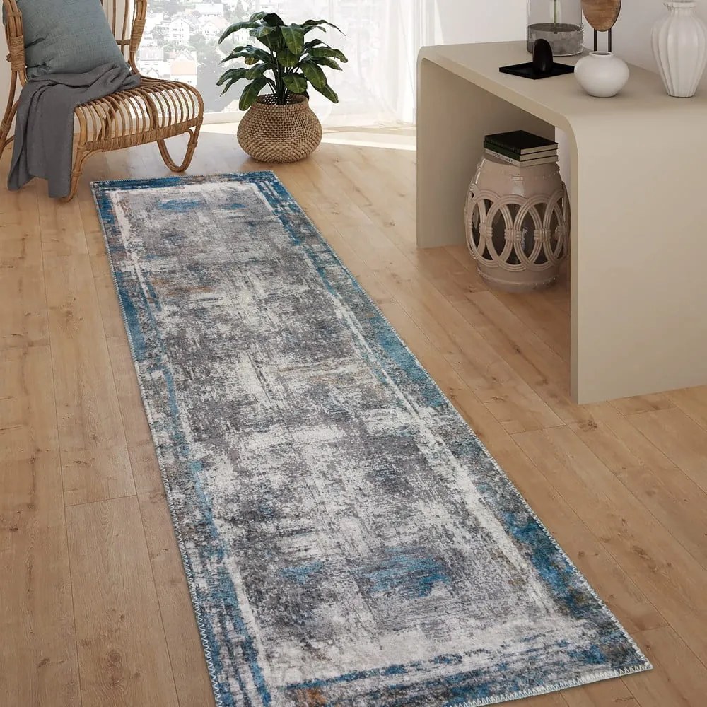 Niebieski chodnik odpowiedni do prania 80x300 cm Abstract Colors Blue – Vitaus