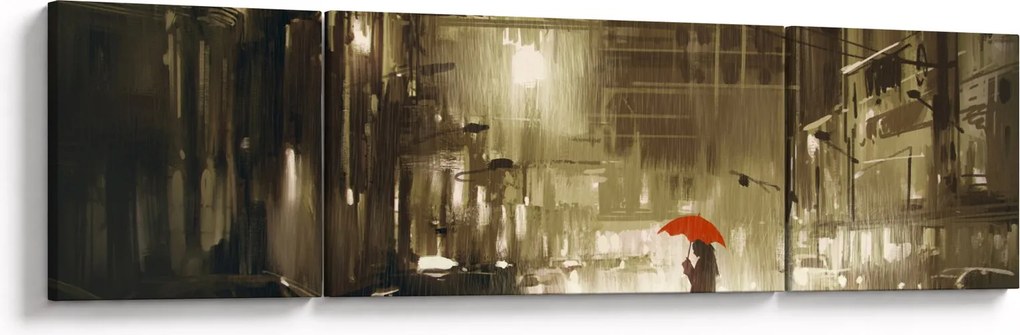 Obraz - Kobieta w deszczową noc (170x50 cm)