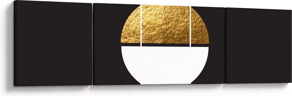 Obraz - Abstrakcja złoto i czerń N⁰1 (170x50 cm)
