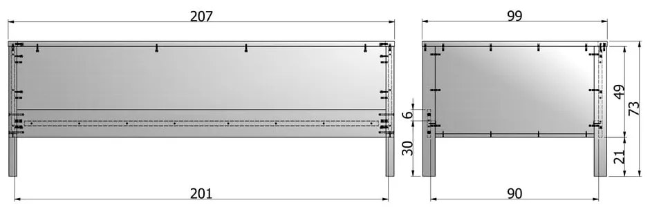 Zielone łóżko jednoosobowe 90x200 cm Nikki – WOOOD