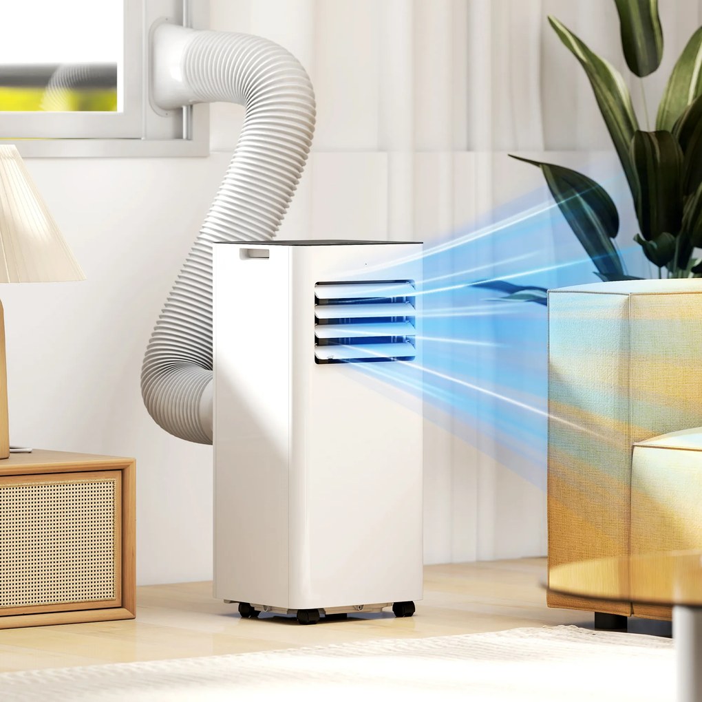 HOMCOM 3-w-1 klimatyzacja, wentylator z wyświetlaczem LED, zmywalny filtr, timer, biały | Aosom PL