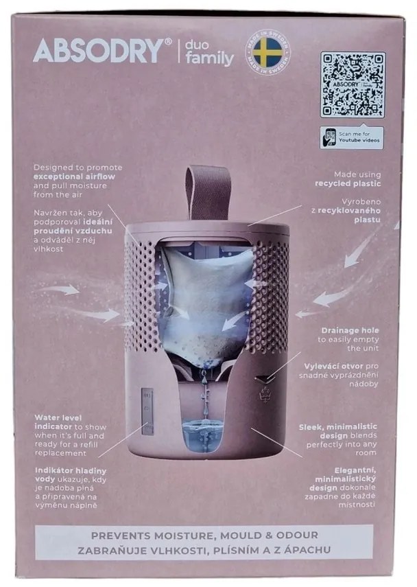 Everbrand Pochłaniacz wilgoci Absodry Duo Family Bag series 6, do 50 m3, różowy