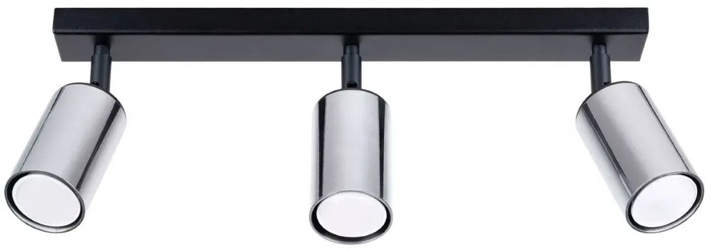 Lampa sufitowa reflektorowa na listwie czarny + chrom - A571 K9-W93