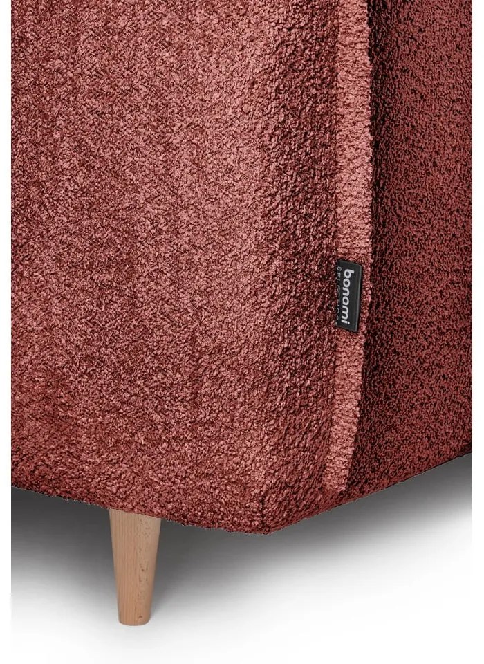 Czerwona rozkładana sofa z materiału bouclé 215 cm Patti – Bonami Selection