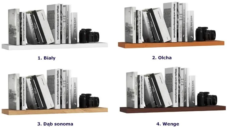 Półka na książki w klasycznym stylu dąb sonoma 80 cm B0-W96