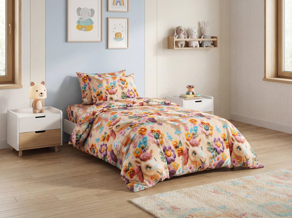 PrzytulneMieszkanie.pl PrzytulneMieszkanie.pl Dziecięca pościel z mikrofibry PONYBLOOM kolorowa Rozmiar pościeli: 70 x 80 cm | 140 x 200 cm