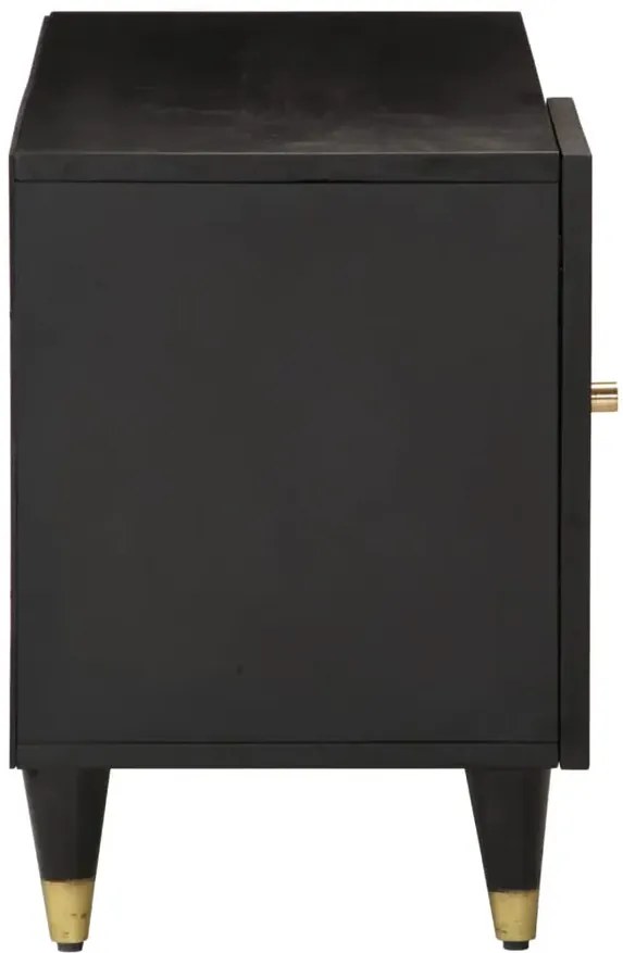 Czarna drewniana szafka RTV K5-E25