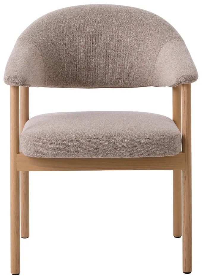 Beżowe krzesła z litego drewna dębowego z podłokietnikami zestaw 2 szt. Elk – Unique Furniture
