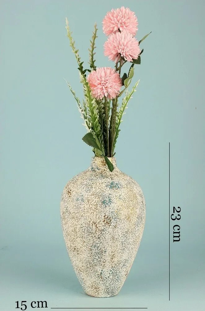 Wazon ceramiczny YL743 Ferrara patyna, beżowy