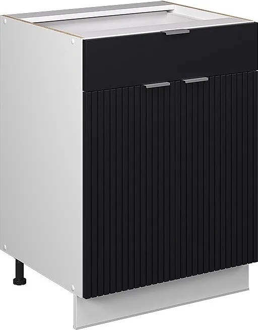Szafka dolna do kuchni czarne paski 60x51.6x82 fame-line