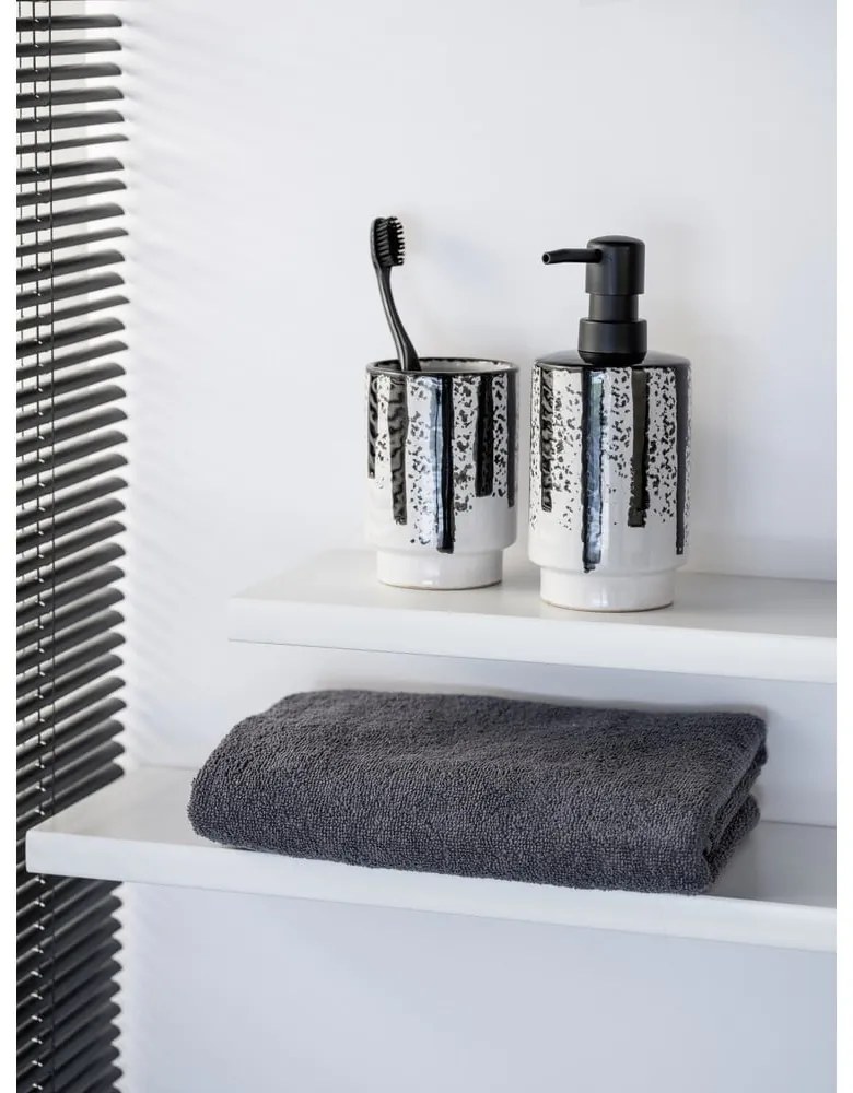 Czarno-biały dozownik do mydła ceramiczny 340 ml Subiza – Wenko