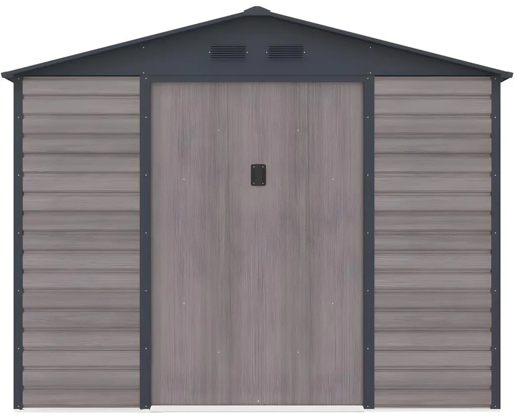 Wiata ogrodowa ADELMO ze stali galwanizowanej, drewnopodobnej – kolor szary – 5,40 m²