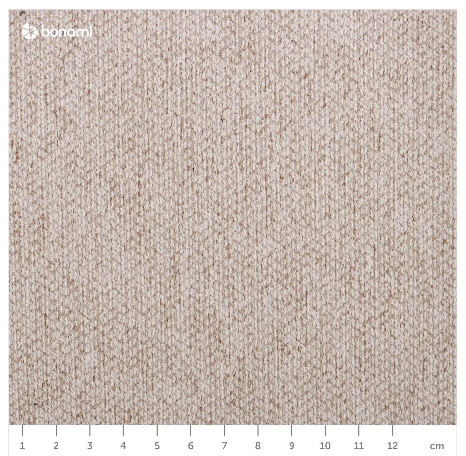 Kremowe tapicerowane łóżko dwuosobowe ze stelażem 140x200 cm Alano – MESONICA