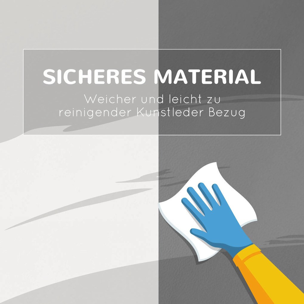HOMCOM Zabawka do wspinaczki i zjeżdżania dla dzieci, wspiera rozwój motoryczny, skóra ekologiczna, pianka EPE, 86x49x47 cm, Szary