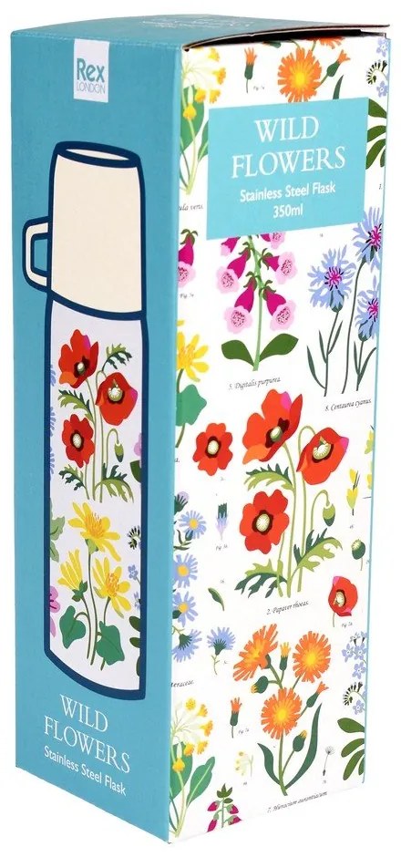 Kremowy termos dla dzieci 350 ml Wild Flowers – Rex London