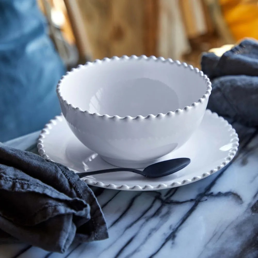 Biała miska kamionkowa Costa Nova Pearl, ⌀ 16 cm