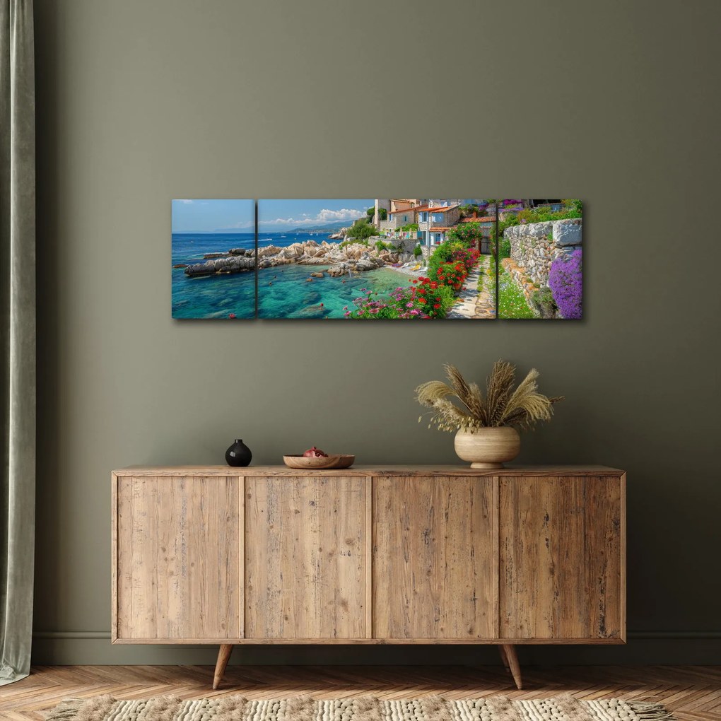 Obraz - Malownicza nadmorska wioska (170x50 cm)