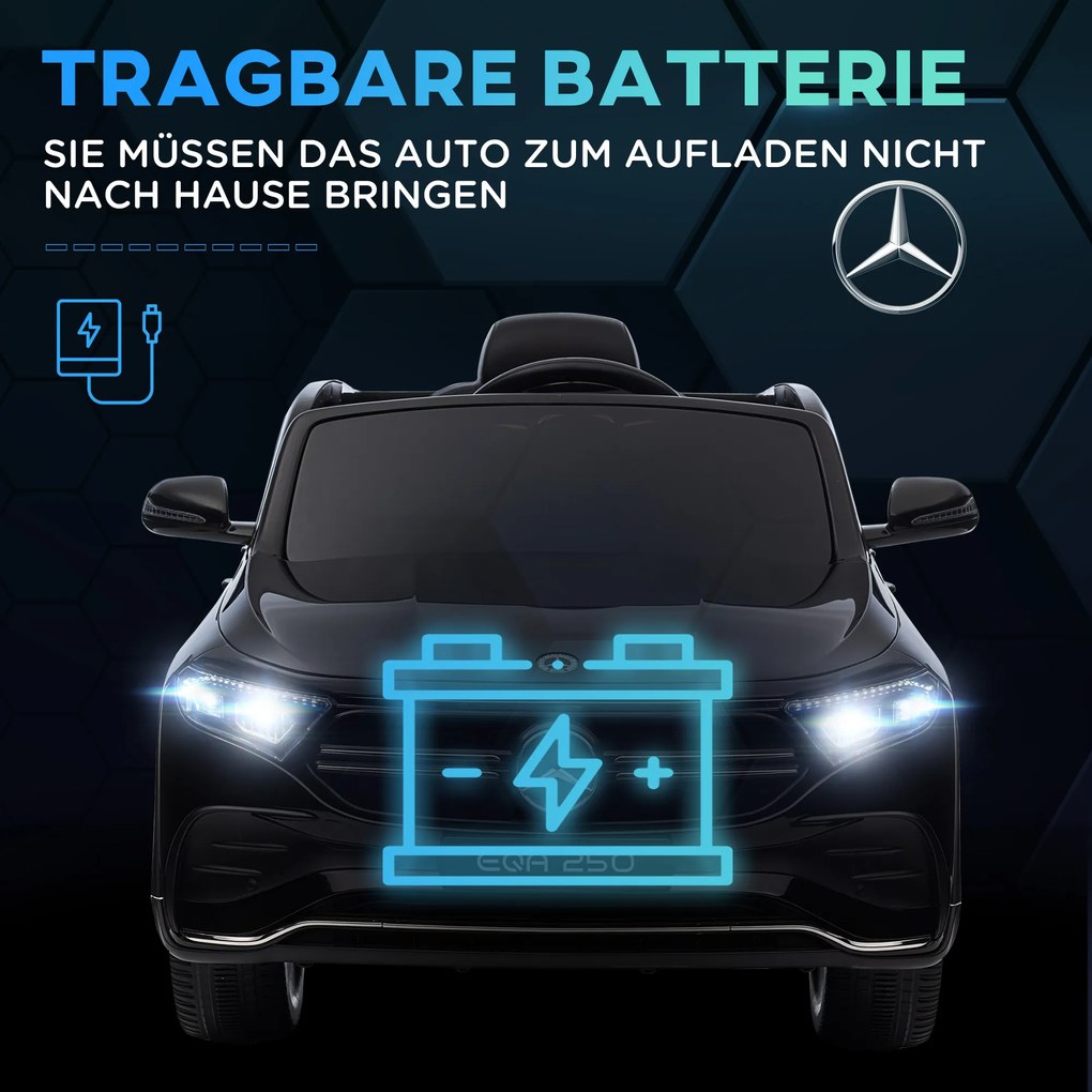 HOMCOM Samochód elektryczny dla dzieci z pilotem Czarny pojazd zdalnie sterowany 1115x69x525 cm | Aosom PL