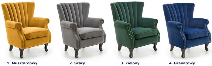 Granatowy Pikowany Fotel Wypoczynkowy A8-P48