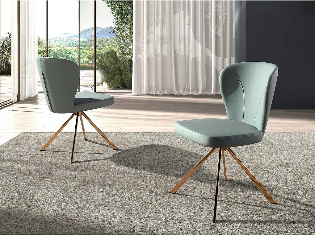 Jasnozielone krzesło obrotowe ze sztucznej skóry 4183 ANGEL CERDA