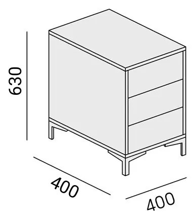 Komoda biurowa LAYERS, 3 szuflady, 400 x 400 x 630 mm, biała